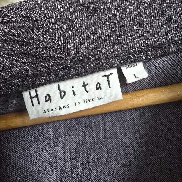 Habitat Clothes To Live In Shirt Womens Large Gray Cowl Neck Long Sleeve Minimal - Picture 4 of 12